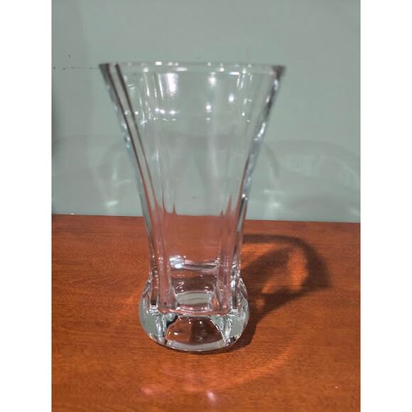 Thick Lead Crystal Vase, Made in France, 9-3/4" Tall - Picture 1 of 5